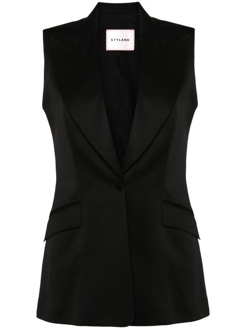 V-neck buttoned waistcoat - Black