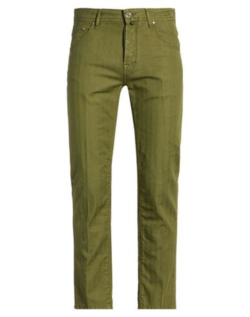 Jacob Cohёn Man Pants Military green Size 32 Cotton, Linen, Elastane