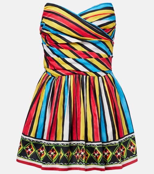 Ruched striped minidress