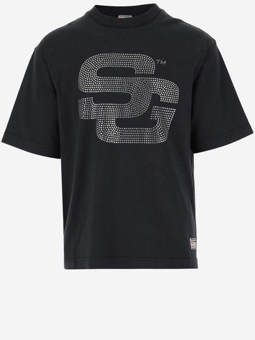 Rhinestone Logo T-Shirt — Black