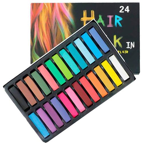 Neel Blue Temporary Hair Chalk Colour Pastel Dye, 24pcs in Colourbeauty