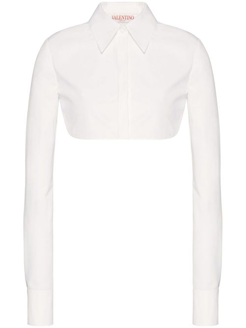 Compact Popeline cropped shirt - White