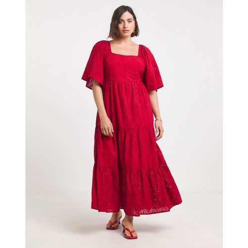 Simply Be Red Broderie Tiered Maxi Dre