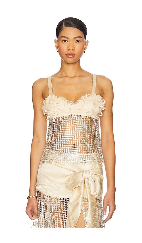 SIEDRES Locean Top in Cream,Metallic Silver.  42. Also in 34