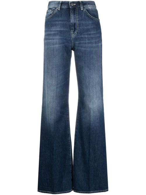 High-waist wide-leg jeans - Blue