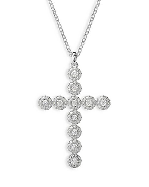 Insigne Crystal Cross Pendant Necklace, 15.75-18.5