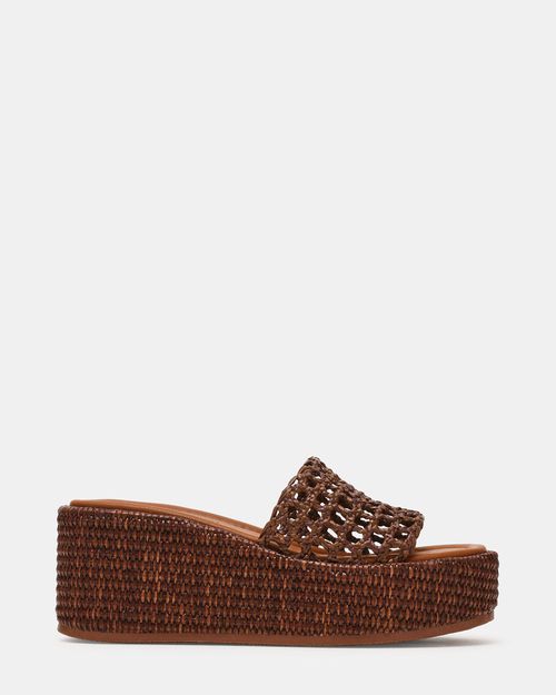 Steve Madden Women's Brandy Mule Sandals - Brown Raffia - - Synthetic