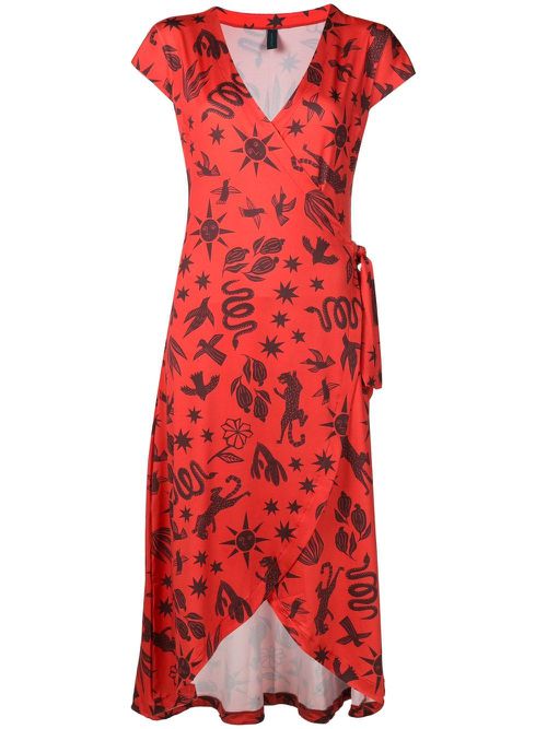 Falcão Estampado T-shirt dress - Brown