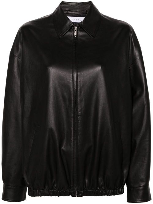 Zip-up leather jacket - Black
