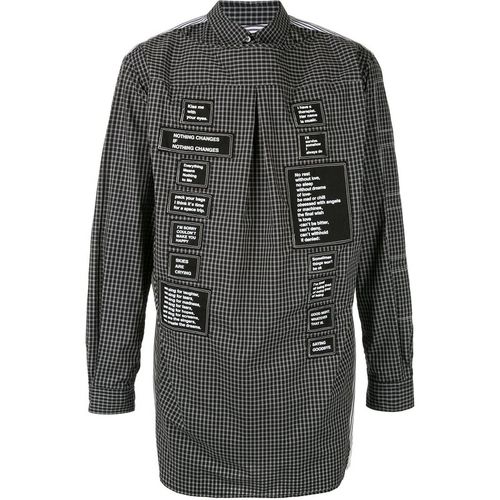 Deconstructed patch logo shirt