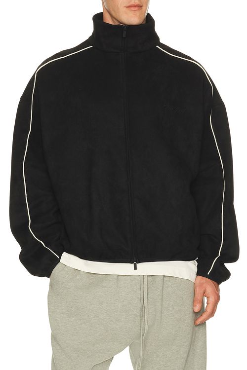Fear of God ESSENTIALS Signature Modern Track Jacket in Vintage Black - Black. M also in L, S, XL/1X, XS, XXL/2X