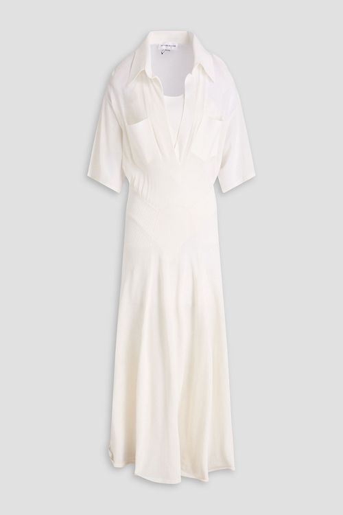 Cotton-blend maxi dress - White - S