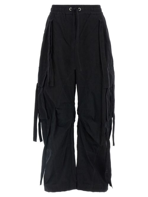 Washed Cotton-Blend Cargo Cargo Pants — Black