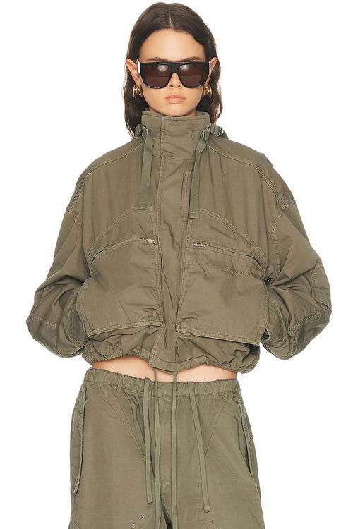 Alexander Wang Cargo Jacket in Washed Army Green - Army. L also in