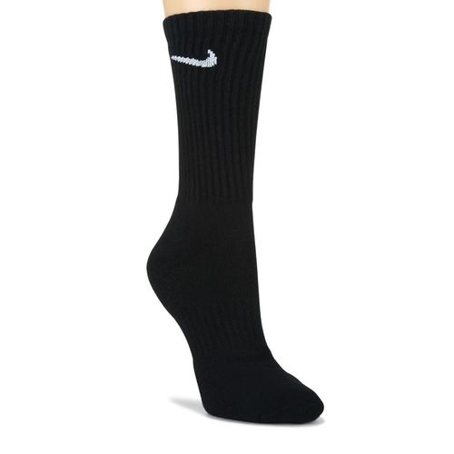 Men's 6 Pack Large Everyday Cushioned Crew Socks (Black/White)