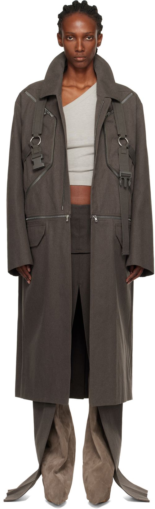 Gray Concordians Runway Blixa Jumbo Mac Coat