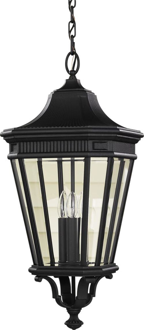 Black Three Light Outdoor Fixture from the Cotswold Lane Collection
