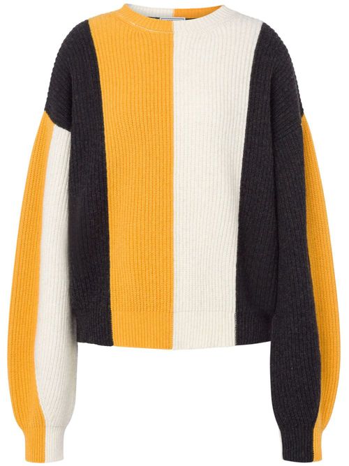 Striped ribbed jumper - Yellow