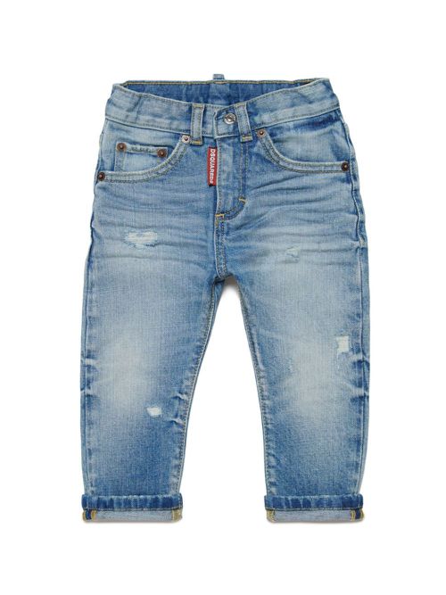 Ripped straight-leg jeans - Blue