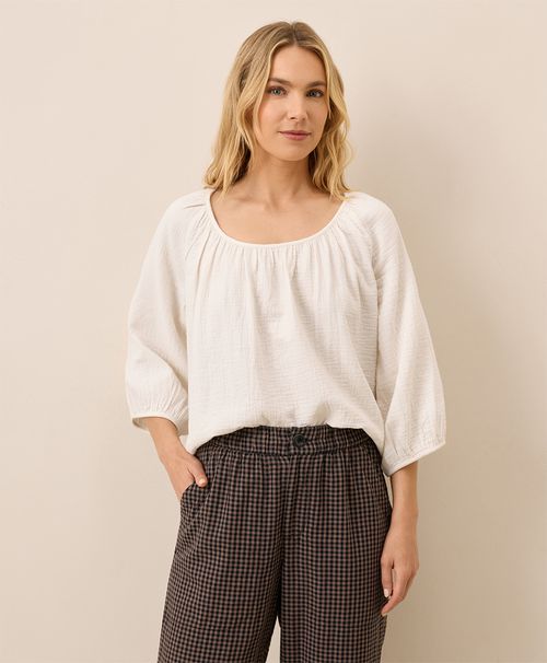 Women's Sea Salt Coastal Double Gauze Scoop Neck Top