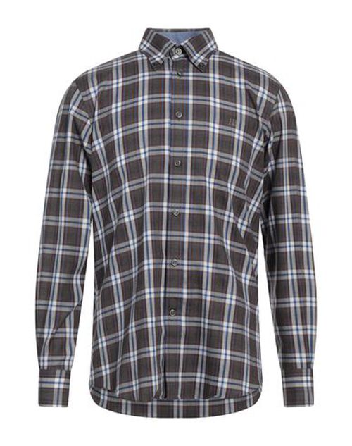 Harmont & Blaine Man Shirt Dark brown Size L Cotton