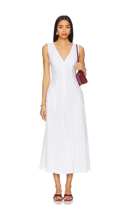 Bardot Cordelia Linen Midi Dress in Chocolate. - 4 also