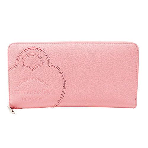 Tiffany Pink Leather Long Wallet (Bi-Fold) (Pre-Owned)