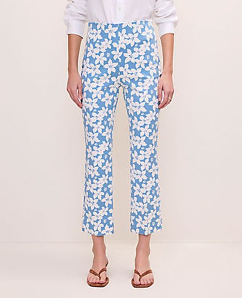 Ann Taylor The Petite Flare Ankle Pant in Floral Print — Curvy Fit