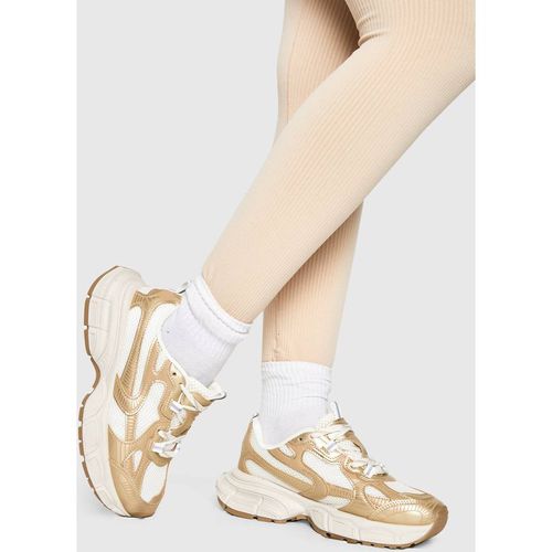 Womens Chunky Sports Trainers - Beige - 6, Beige