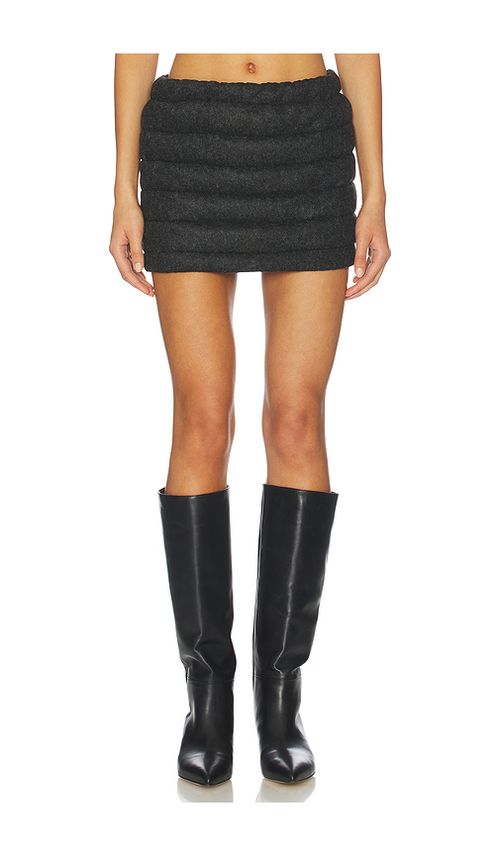 LaQuan Smith Low Rise Mini Skirt in Grey. XS. Also in