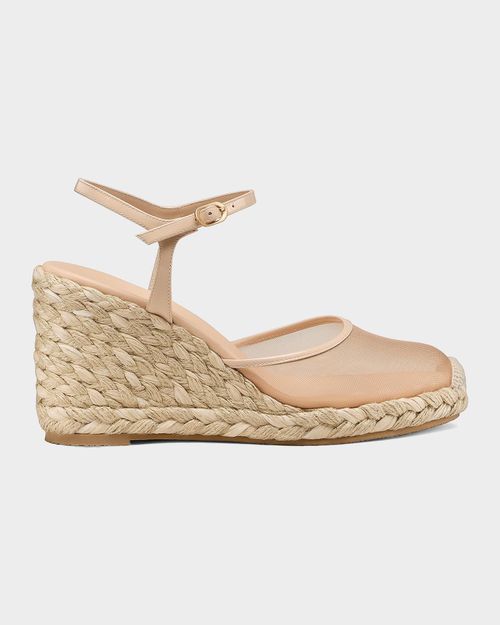 100mm Bareitall Mesh Espadrille Wedge Sandals