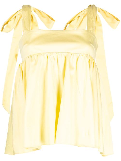 Susan sleeveless stretch-cotton top - Yellow