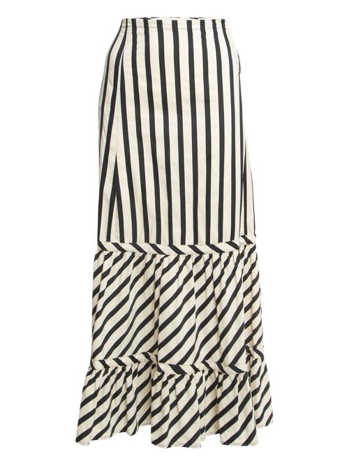 Pre-owned striped maxi skirt - Neutrals
