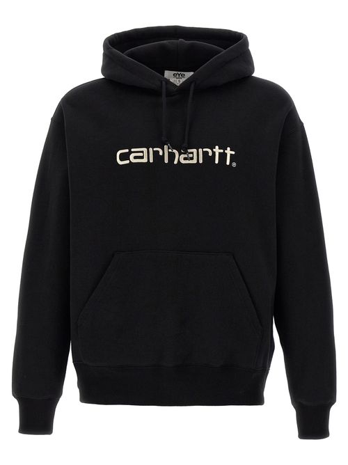 Logo-Embroidered Cotton Hoodie — Black