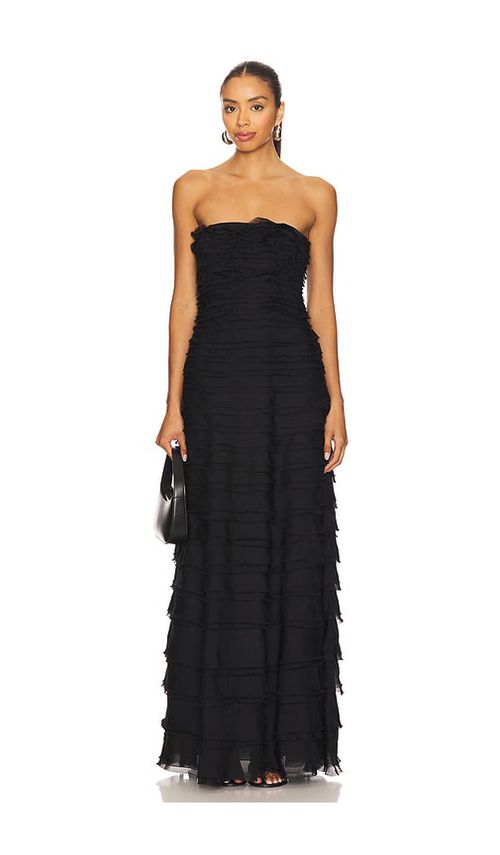 AMUR Pepper Layered Gown in Black. 2. Also