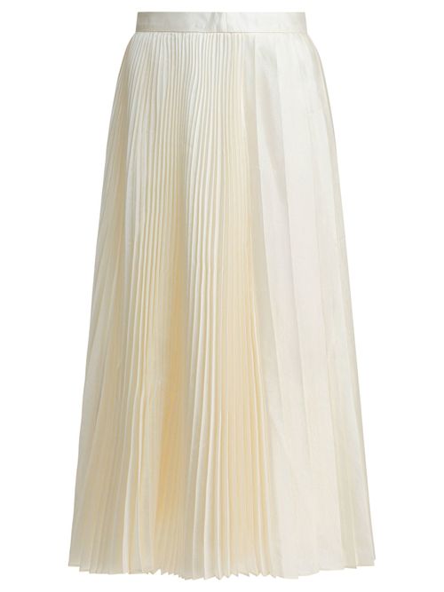 Sandbeige White Polyester Skirt