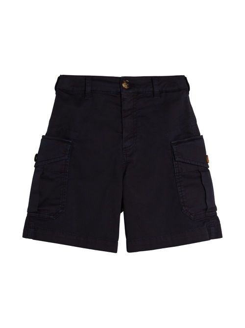 Straight-leg cargo shorts - Blue