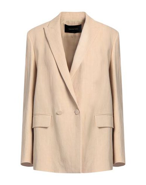 Fabiana Filippi Woman Blazer Sand Size 6 Linen, Viscose, Polyester