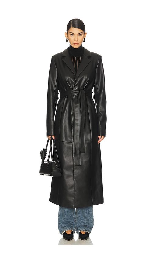 Joe's Jeans The Vegan Leather Long Coat in Black. - XS also in L