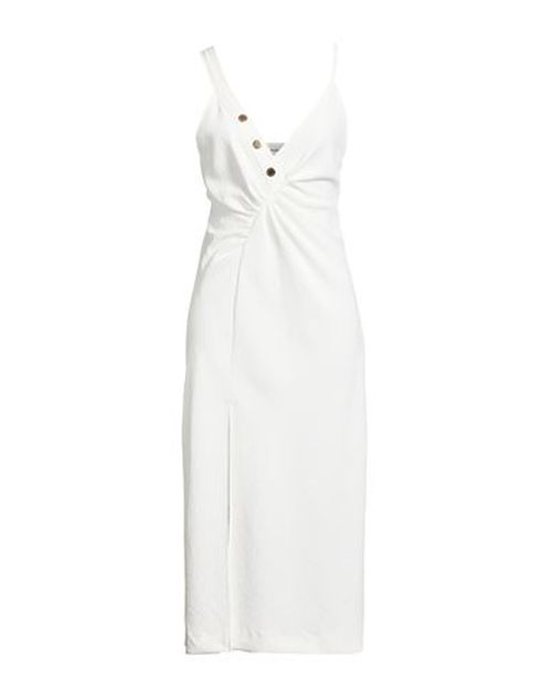 Woman Midi dress White Size 6 Polyester