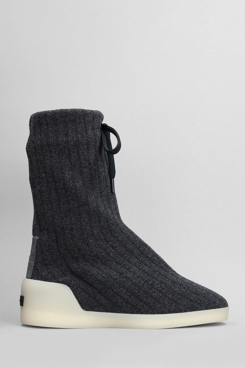 Fear OF God 남성 Moc Knit High Ankle Boots In Black Wool FG24FW80-8015WOO019