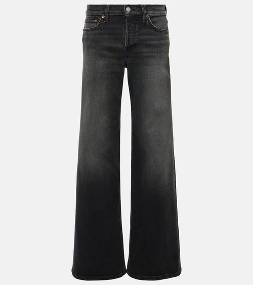 Mid-rise wide-leg jeans