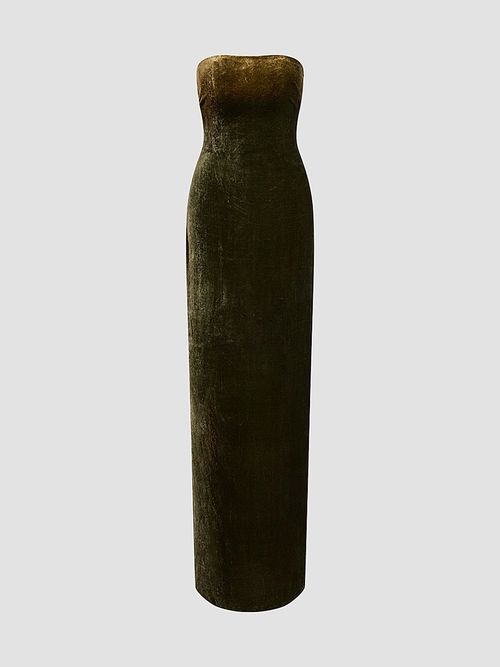 Women's Farley Velvet Strapless Gown - Fern