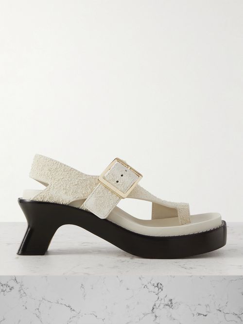 Ease Brushed-suede Sandals - White