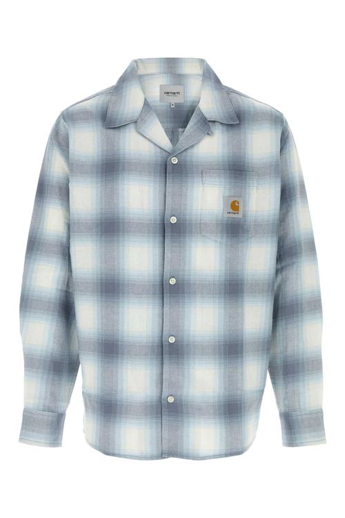 Embroidered Cotton L-S Tyers Shirt Tyerscheckshadyblue Exterior: Camicie - Men