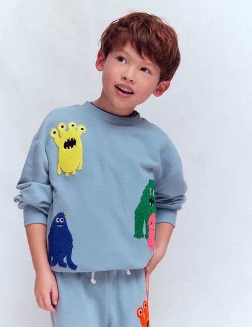 Boys Fun Sweatshirt in Blue | Size 2-3 Years