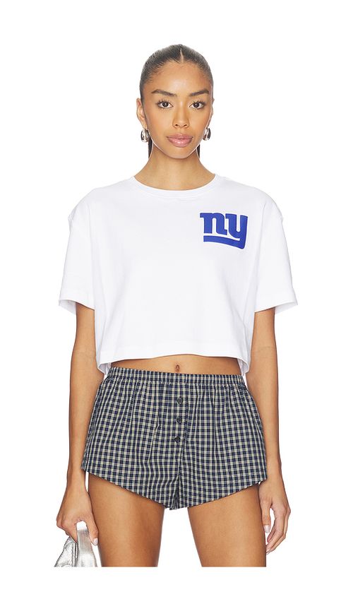 Terez x REVOLVE Giants Tonal Crop Logo Tee in White. L. Also in M, S, XL