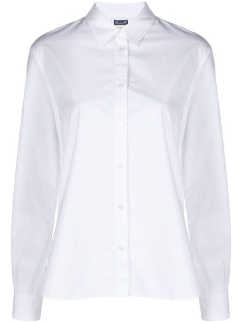 Stretch-cotton poplin shirt - White