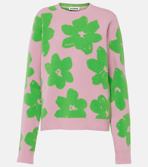 Floral wool-blend sweater