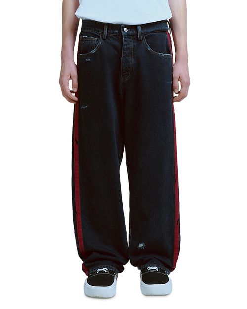 Baggy Fit Destroyed Denim Track Jeans